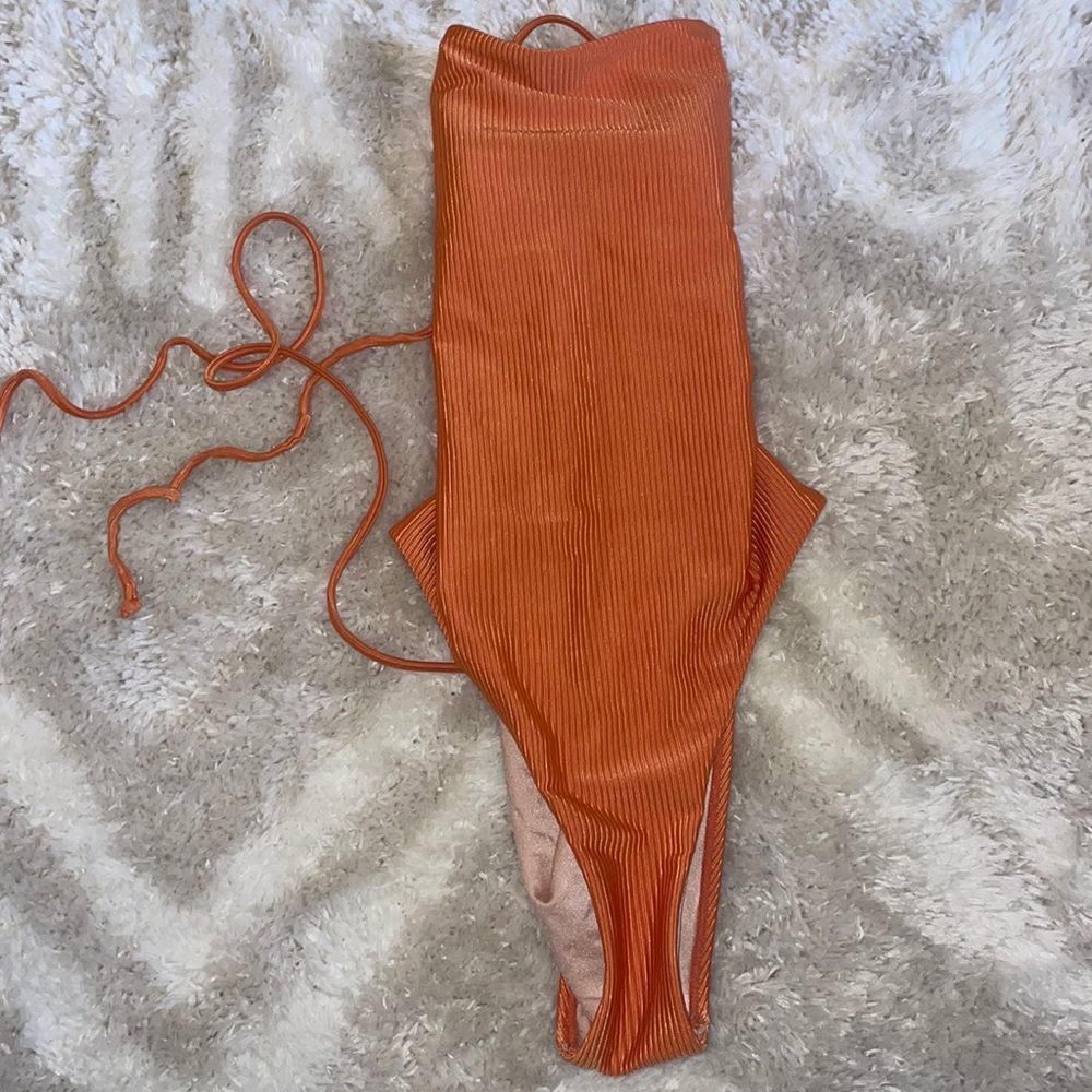 LA Hearts Orange One Piece Swim Small